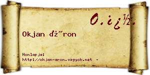 Okjan Áron névjegykártya